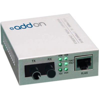 AddOn 10/100Base-TX(RJ-45) to 100Base-BXD(ST) BiDi SMF 1550nm/1310nm 20km Media Converter - 100% compatible and guaranteed to work