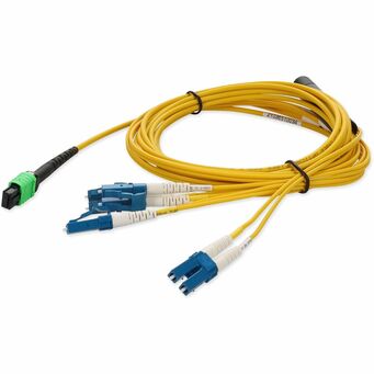 AddOn 3m MPO to 4xLC Duplex Fanout SMF Yellow Patch Cable For Juniper
