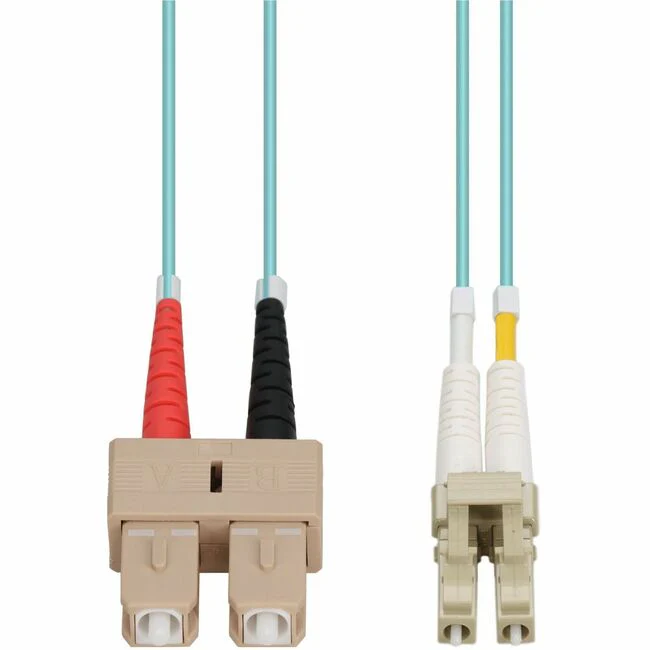 AddOn 70m LC (Male) to SC (Male) Straight Aqua OM4 Duplex Plenum Fiber Patch Cable