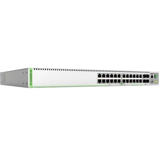 Allied Telesis CentreCom GS980MX/28 Layer 3 Switch - 24 Ports - Manageable - Gigabit Ethernet, 10 Gigabit Ethernet - 10/100/1000Base-T, 10GBase-X - 3 Layer Supported - Modular - 39 W Power Consumption - Optical Fiber, Twisted Pair - Rack-mountable, Wall M