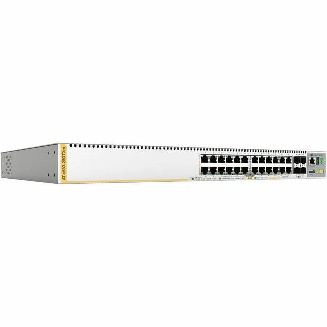 Allied Telesis x530-28GTXm Layer 3 Switch - 24 Ports - Manageable - Gigabit Ethernet, 5 Gigabit Ethernet, 10 Gigabit Ethernet - 10GBase-X, 5GBase-T, 10/100/1000Base-T - TAA Compliant - 3 Layer Supported - Modular - 55 W Power Consumption - Twisted Pair, O
