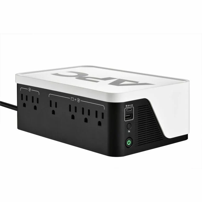 APC by Schneider Electric Back-UPS 500VA Floor/Wall mountable UPS - Floor/Wall Mountable - AVR - 8 Hour Recharge - 120 V Input - 120 V AC Output - Stepped Approximated Sine Wave - USB - 4 x NEMA 5-15R - 4 x Battery/Surge Outlet