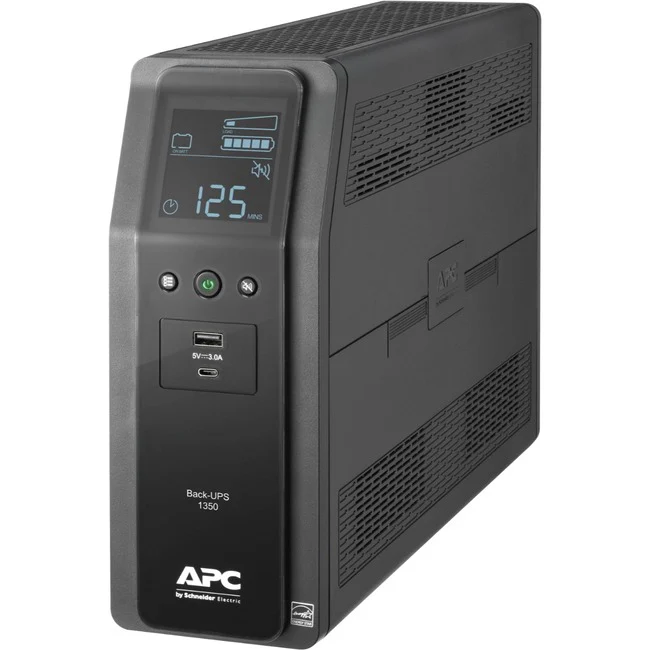 APC by Schneider Electric Back-UPS Pro 1350VA Tower UPS - 0U Tower - AVR - 120 V AC Output - Stepped Approximated Sine Wave - 10 - 10 x Battery/Surge Outlet