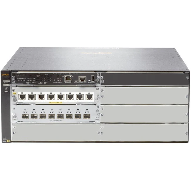 Aruba 5406R 8-port 1/2.5/5/10GBASE-T PoE+/ 8-port SFP+ (No PSU) v3 zl2 Switch - 8 Ports - Manageable - 10 Gigabit Ethernet - 10GBase-T, 10GBase-X - 3 Layer Supported - Modular - Twisted Pair, Optical Fiber - 4U High - Rack-mountable - Lifetime Limited War