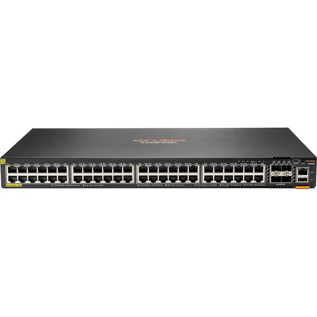 Aruba 6200F 48G Class4 PoE 4SFP+ 370W Switch - 48 Ports - Manageable - 3 Layer Supported - Modular - 76 W Power Consumption - Twisted Pair, Optical Fiber - PoE Ports - Rack-mountable
