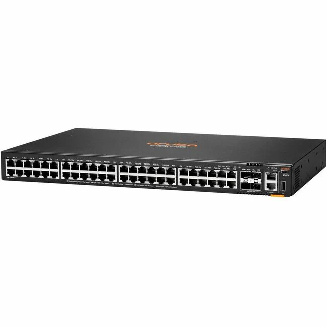Aruba CX 6200F 48G 4SFP+ Switch - 48 Ports - Manageable - Gigabit Ethernet, 10 Gigabit Ethernet - 10/100/1000Base-T, 10GBase-X - 3 Layer Supported - Modular - 4 SFP Slots - 68 W Power Consumption - 370 W PoE Budget - Twisted Pair, Optical Fiber - 1U High