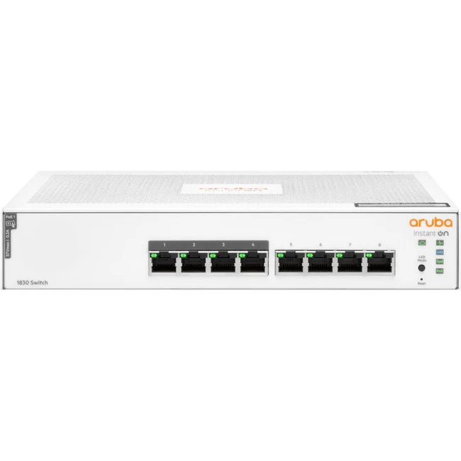 Aruba Instant On 1830 8G 4p Class4 PoE 65W Switch - 8 Ports - Manageable - Gigabit Ethernet - 10/100/1000Base-T - 2 Layer Supported - 8.20 W Power Consumption - 65 W PoE Budget - Twisted Pair - PoE Ports - Rack-mountable, Cabinet Mount, Table Top, Wall Mo
