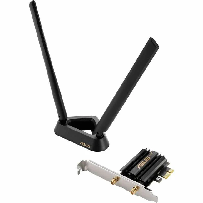Asus PCE-AXE59BT IEEE 802.11 a/b/g/n/ac/ax Bluetooth 5.2 Wi-Fi/Bluetooth Combo Adapter for Computer - PCI Express x1 - 2.40 GHz ISM - 5 GHz UNII - Plug-in Card - Low-profile