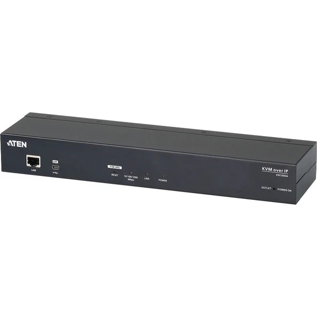 ATEN KN1000A Single Port KVM over IP Switch-TAA Compliant - 1 Computer(s) - 1 Local User(s) - 1 Remote User(s) - 1920 x 1200 - 1 x Network (RJ-45) - 1 x USB - Management Port