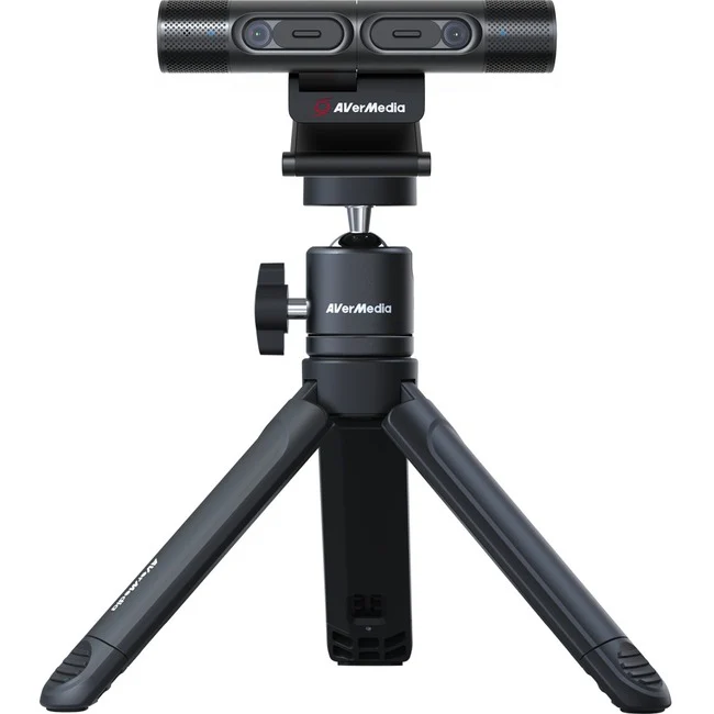 AVerMedia DualCam PW313D Video Conferencing Camera - 5 Megapixel - 30 fps - Black - USB 2.0 - 1 Pack(s) - TAA and NDAA Compliant - 2592 x 1944 Video - CMOS Sensor - Auto-focus - Microphone - Computer, Notebook, Monitor
