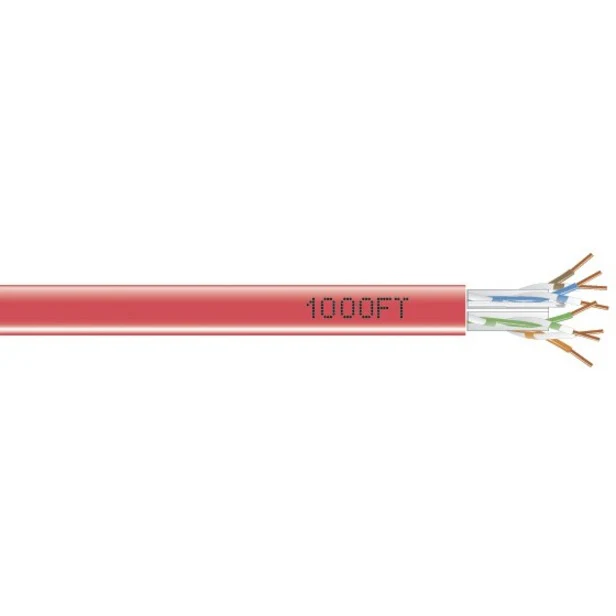 Black Box CAT6 550-MHz Solid Bulk Cable UTP CMR PVC Red 1000FT Pull-Box