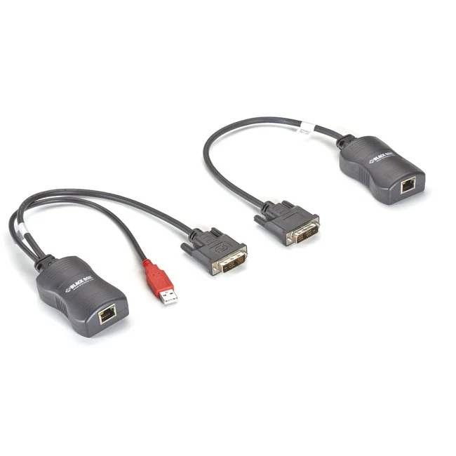 Black Box Line-Powered Extender Kit - DVI Over CATx - 1 Input Device - 1 Output Device - 164.04 ft Range - 2 x Network (RJ-45) - 1 x USB - 1 x DVI In - 1 x DVI Out - WUXGA - 1920 x 1200 - Twisted Pair - Category 7 - TAA Compliant