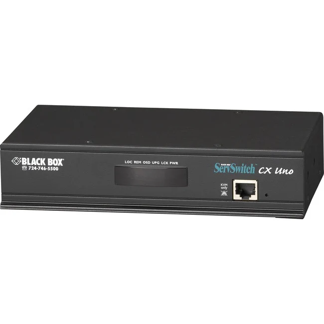 Black Box ServSwitch CX Uno,16-Port - 16 Computer(s) - 1 Local User(s) - 1920 x 1200 - 17 x Network (RJ-45) - 2 x USB1 x VGA - Rack-mountable - 1U