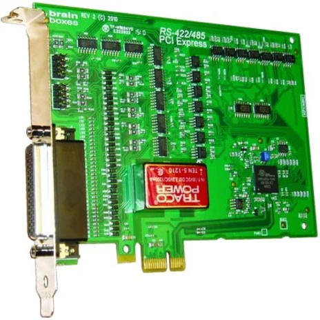 Brainboxes 4 Port RS422/485 PCI Express Serial Port Card With Opto Isolation - PCI Express x1 - 4 x DB-9 RS-422/485 - Serial - Plug-in Card - TAA Compliant