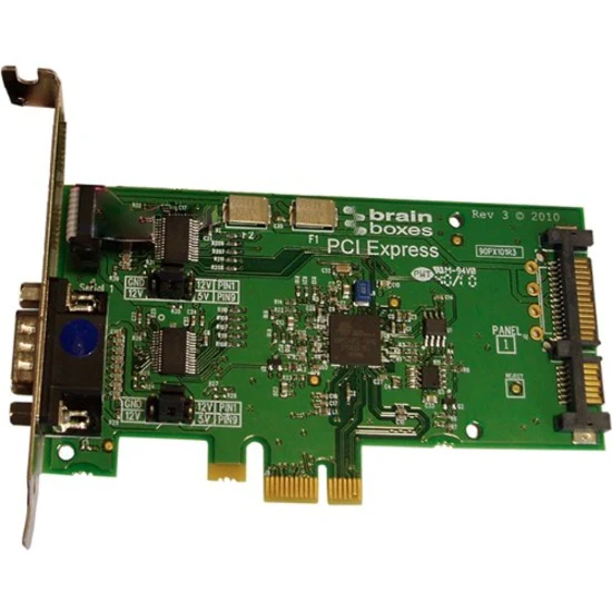 Brainboxes PCI Express 1 Port RS232 Powered (Through IDE Power Connector) 1 Amp POS Card - Plug-in Card - PCI Express x1 - PC - 1 x Number of Serial Ports External - TAA Compliant