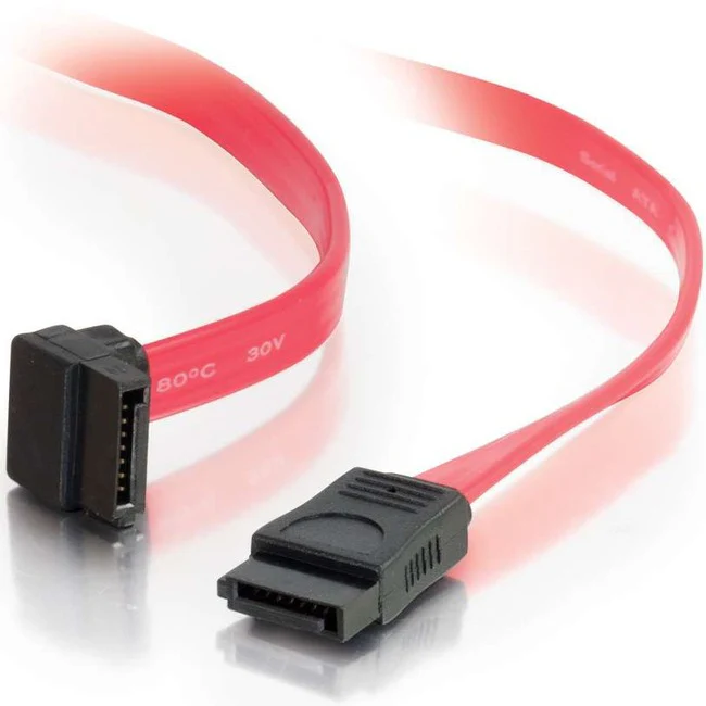 C2G 180&deg; To  90&deg; Serial ATA Cable