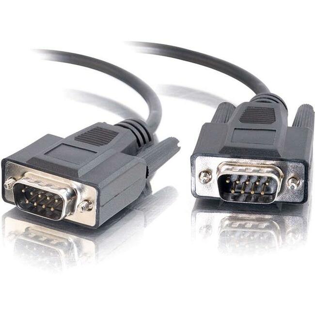 C2G 6ft RS232 DB9 Straight Through Shielded Serial Cable - Black - M/M