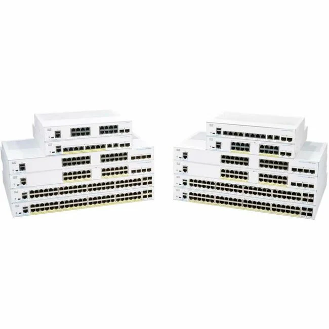 Cisco 250 CBS250-48P-4G Ethernet Switch - 48 Ports - Manageable - Gigabit Ethernet - 1000Base-T, 1000Base-X - Refurbished - 2 Layer Supported - Modular - 4 SFP Slots - 451.95 W Power Consumption - 370 W PoE Budget - Optical Fiber, Twisted Pair - PoE Ports