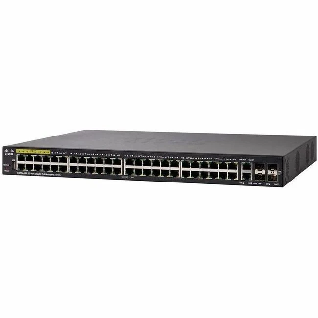 Cisco 350 CBS350-48P-4X Ethernet Switch - 48 Ports - Manageable - Gigabit Ethernet, 10 Gigabit Ethernet - 1000Base-T, 10GBase-X - Refurbished - 2 Layer Supported - Modular - 60.73 W Power Consumption - 370 W PoE Budget - Optical Fiber, Twisted Pair - PoE