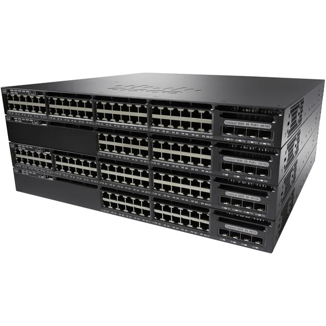Cisco Catalyst WS-3650-48PD Ethernet Switch - 48 Ports - Manageable - Gigabit Ethernet, 10 Gigabit Ethernet - 10/100/1000Base-T, 10GBase-X - Refurbished - 2 Layer Supported - Twisted Pair, Optical Fiber - 1U High - Rack-mountable, Desktop - Lifetime Limit
