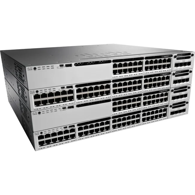 Cisco Catalyst WS-C3850-12XS Layer 3 Switch - Manageable - 10 Gigabit Ethernet - 10GBase-X - Refurbished - 3 Layer Supported - Optical Fiber - 1U High - Rack-mountable - Lifetime Limited Warranty
