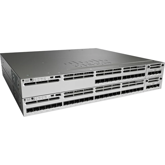 Cisco Catalyst WS-C3850-24S-S Layer 3 Switch - Manageable - Gigabit Ethernet - 1000Base-X - 3 Layer Supported - 24 SFP Slots - 109.75 W Power Consumption - Optical Fiber - 1U High - Rack-mountable - Lifetime Limited Warranty