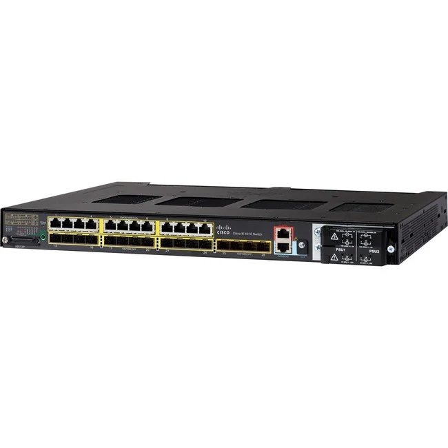 Cisco IE-4010-16S12P Ethernet Switch - 12 Ports - Manageable - Gigabit Ethernet - 1000Base-X, 10/100/1000Base-T - 3 Layer Supported - Modular - 16 SFP Slots - Optical Fiber, Twisted Pair - 1U High - Rack-mountable - 5 Year Limited Warranty