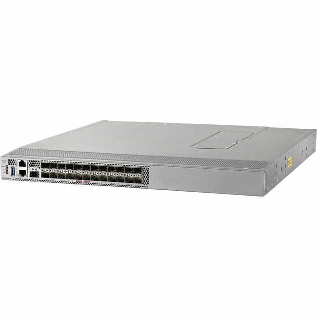 Cisco MDS 9124V 64-Gbps 24-Port Fibre Channel Switch - 24 Ports - 64 Gbit/s - 24 Fiber Channel Ports - Gigabit Ethernet - 24 x Total Expansion Slots - 24 x SFP+ Slots - Rack-mountable - 1U