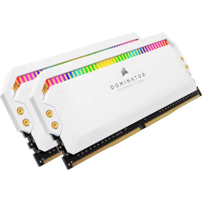 Corsair Dominator Platinum RGB 32GB (2x16GB) DDR5 DRAM 5600MHz C36 Memory Kit - White - For Desktop PC, Motherboard - 32 GB (2 x 16GB) - DDR5-5600/PC5-44800 DDR5 SDRAM - 5600 MHz - CL36 - 1.25 V - Non-ECC - Unbuffered, Unregistered - 288-pin - DIMM - Life