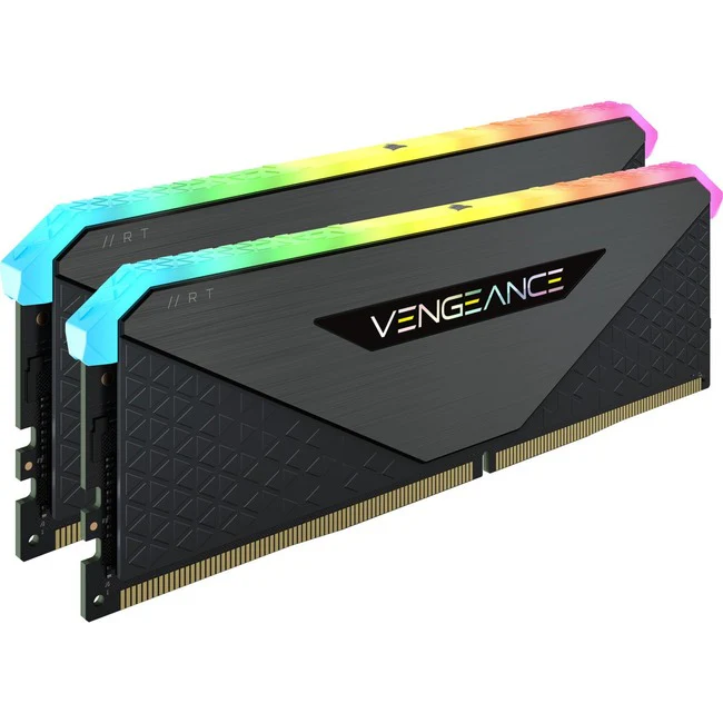 Corsair Vengeance RGB RT 16GB (2 x 8GB) DDR4 DRAM 3200MHz C16 Memory Kit - Black - For Motherboard, Desktop PC - 16 GB - DDR4-3200/PC4-25600 DDR4 SDRAM - 3200 MHz - CL16 - 1.35 V - Non-ECC - Unbuffered - 288-pin - DIMM - Lifetime Warranty