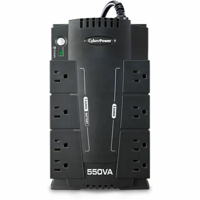 CyberPower CP550SLG Standby UPS Systems - 550VA/330W, 120 VAC, NEMA 5-15P, Compact, 8 Outlets, PowerPanel&reg; Personal, $100000 CEG, 3YR Warranty