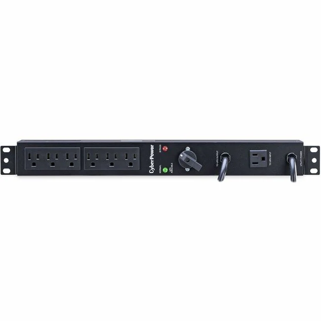 CyberPower MBP15A6 120 VAC 15A Maintenance Bypass PDU - 6 Outlets, 6 ft, 2 x NEMA 5-15P, Horizontal, 1U, 3YR Warranty