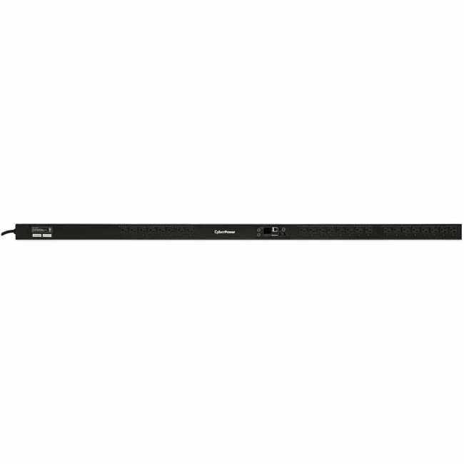 CyberPower PDU41101 100 - 120 VAC 20A Switched PDU - 24 Outlets, 10 ft, NEMA L5-20P (5-20P Adapter), Vertical, 0U, LCD, 3YR Warranty