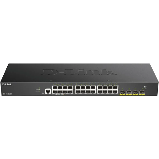 D-Link 28-Port 10-Gigabit Smart Managed Switch - 28 Ports - Manageable - Gigabit Ethernet - 1000Base-T - 3 Layer Supported - Modular - Twisted Pair, Optical Fiber - Desktop