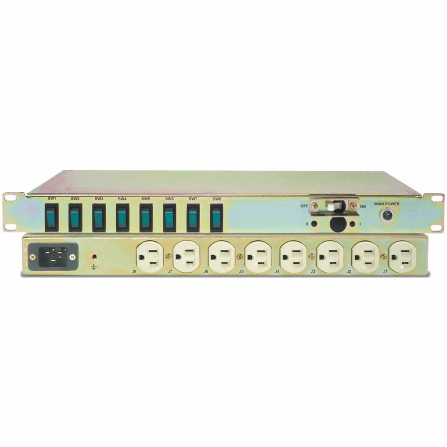 Eaton ePDU T8S 8-Outlets 3.33kW PDU - IEC 60320 C20 - 8 x NEMA 5-15R - 120 V AC - 3330 W - 1U - Horizontal - Rack-mountable