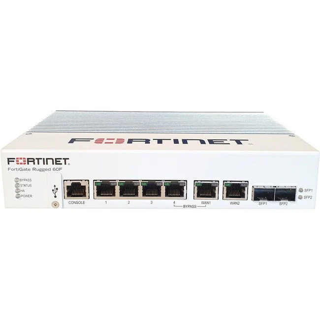 Fortinet FortiGate Rugged FGR-60F-3G4G Network Security/Firewall Appliance - 6 Port - 10/100/1000Base-T, 1000Base-X - Gigabit Ethernet - AES (256-bit), SHA-256 - 100 VPN - 6 x RJ-45 - 2 Total Expansion Slots - Desktop, DIN Rail Mountable, Wall Mountable