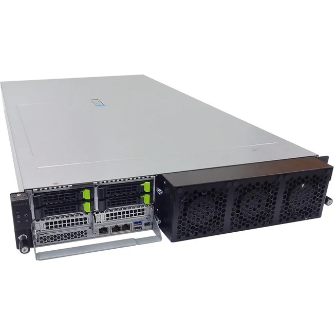 Gigabyte G262-ZO0 Barebone System - 2U Rack-mountable - Socket SP3 - 2 x Processor Support - AMD Chip - 128 GB DDR4 SDRAM DDR4-3200/PC4-25600 Maximum RAM Support - 16 Total Memory Slots - Serial ATA/600 Controller - ASPEED AST2500 Graphic(s) - 4 2.5" Bay(