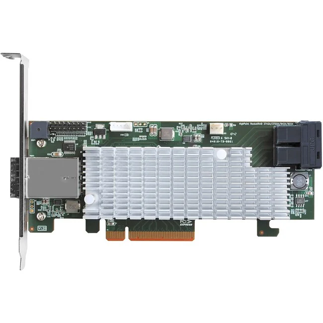 HighPoint RocketRAID 3742A SAS Controller - 12Gb/s SAS, Serial ATA - PCI Express 3.0 x8 - Plug-in Card - RAID Supported - 0, 1, 5, 6, JBOD, 5+0, 1+0 RAID Level - 2 x SFF-8643, 2 x SFF-8644 - 16 Total SAS Port(s) - 8 SAS Port(s) Internal - 8 SAS Port(s) Ex