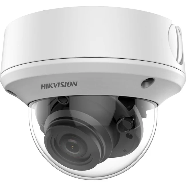 Hikvision Turbo HD DS-2CE5AD3T-AVPIT3ZF 2 Megapixel Outdoor Full HD Surveillance Camera - Color, Monochrome - Dome - White - 229.66 ft Infrared Night Vision - 1920 x 1080 - 2.70 mm- 13 mm Varifocal Lens - 4.8x Optical - 30 fps - CMOS - Conduit Mount, Pole