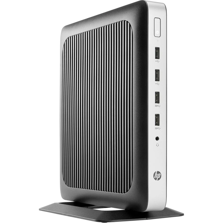 HP t630 Thin ClientAMD G-Series GX-420GI Quad-core (4 Core) 2 GHz - 4 GB RAM DDR4 SDRAM - 32 GB Flash - AMD Radeon R7E Graphics - Gigabit Ethernet - Windows Embedded Standard 7EFrench) - DisplayPort - Network (RJ-45) - 7 Total USB Port(s) - 4 USB 2.0 Port