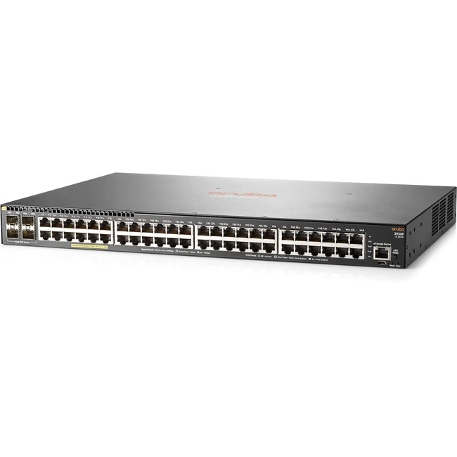 HPE 2930F 48G PoE+ 4SFP Switch - 48 Ports - Manageable - Gigabit Ethernet - 10/100/1000Base-T, 1000Base-X - 3 Layer Supported - Modular - 4 SFP Slots - Twisted Pair, Optical Fiber - 1U High - Desktop, Rack-mountable