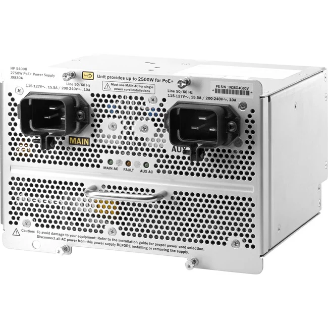 HPE 5400R 1100W PoE+ zl2 Power Supply - 120 V AC, 230 V AC