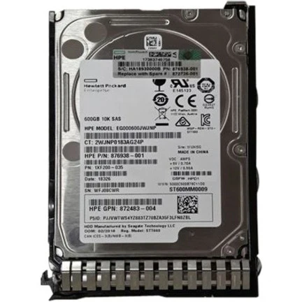 HPE 600 GB Hard Drive - 2.5" Internal - SAS (12Gb/s SAS) - Server, Storage System Device Supported - 10000rpm - 1 Year Warranty