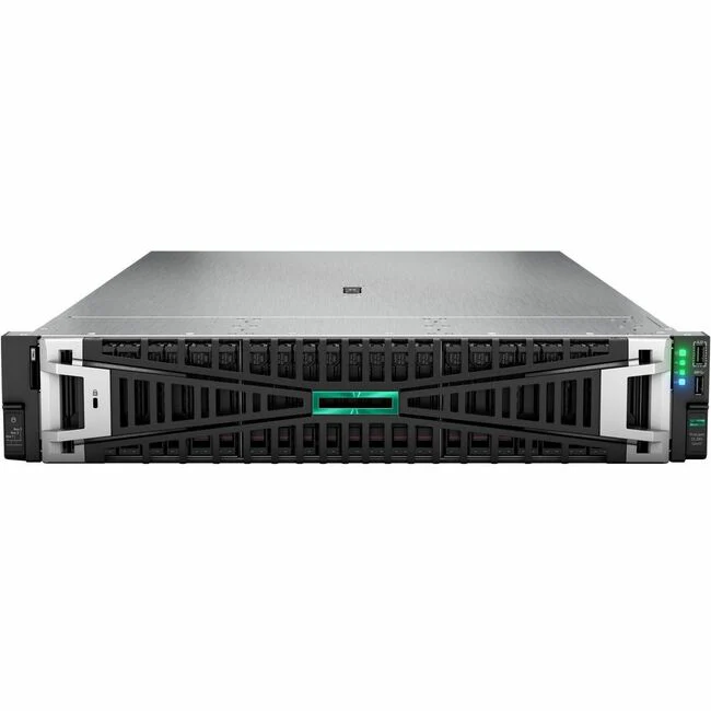 HPE ProLiant DL380 G11 2U Rack Server - 1 x Intel Xeon Gold 6430 2.10 GHz - 64 GB RAM - Serial ATA Controller - Intel C741 Chip - Up to 16 MB Graphic Card - 10 Gigabit Ethernet, 25 Gigabit Ethernet - 8 x SFF Bay(s) - Hot Swappable Bays - 1 x 1000 W