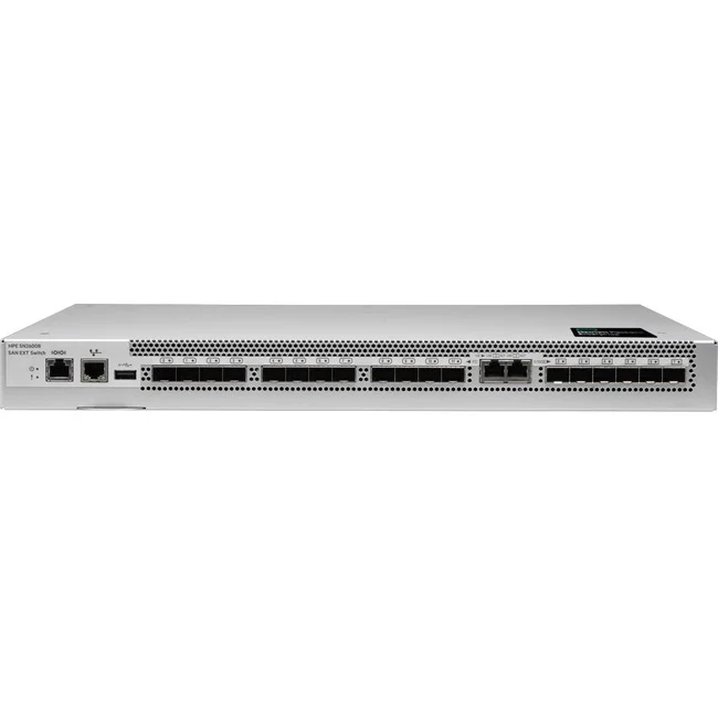 HPE SN2600B 32Gb 12/12 Power Pack+ 12-port 16Gb Short Wave SFP+ SAN Extension Switch - 20 Ports - 16 Gbit/s - 12 Fiber Channel Ports - 8 x RJ-45 - 10 Gigabit Ethernet - 12 x Total Expansion Slots - Rack-mountable - 1U - 1 Year