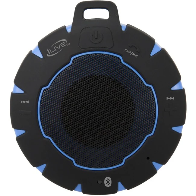 iLive ISBW157BU Portable Bluetooth Speaker System - Black, Blue - Battery Rechargeable - 1 Pack