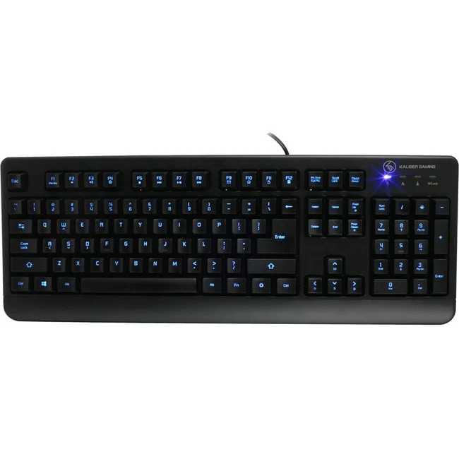 IOGEAR Kaliber Gaming IKON Gaming Keyboard - Cable Connectivity - USB 2.0 Interface - English, French - QWERTY Layout - Computer - PC - Membrane Keyswitch - Black
