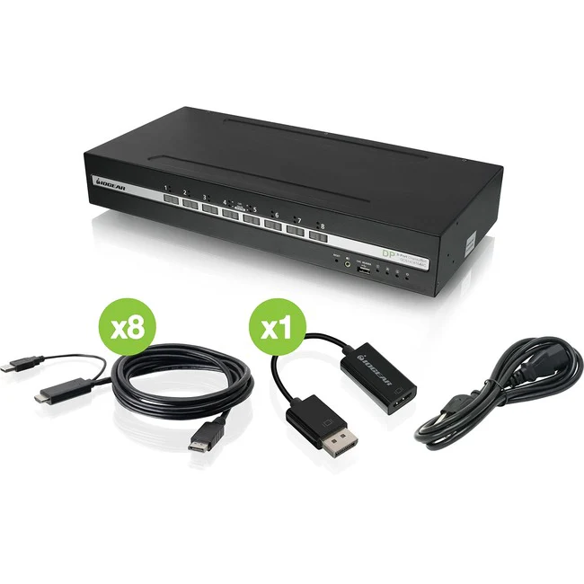IOGEAR Secure GCS1418TAA4C-UN KVM Switchbox - 8 Computer(s) - 1 Local User(s) - 3840 x 2160 - 50 Hz, 60 Hz - 19 x USB - TAA Compliant