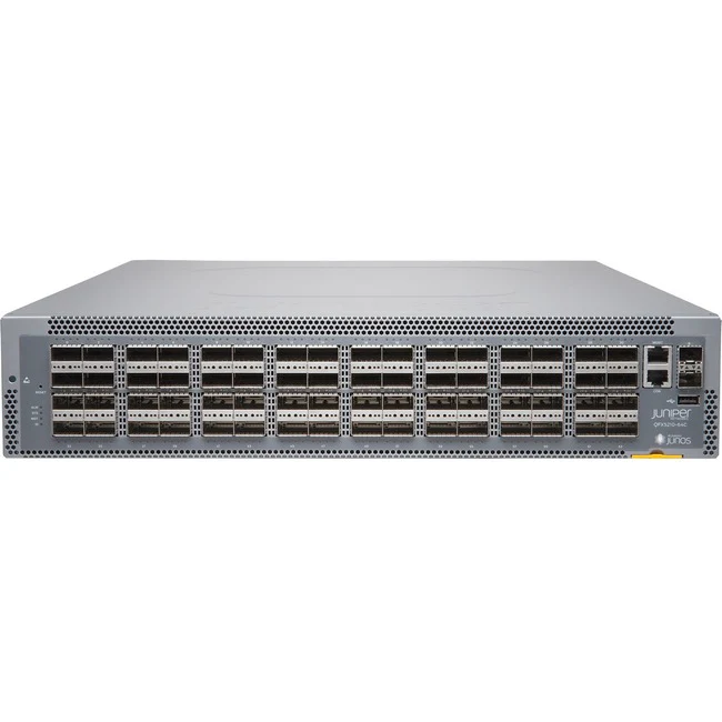 Juniper QFX5210-64C Ethernet Switch - Manageable - 3 Layer Supported - Modular - 980 W Power Consumption - Optical Fiber - 2U High - Rack-mountable - 1 Year Limited Warranty