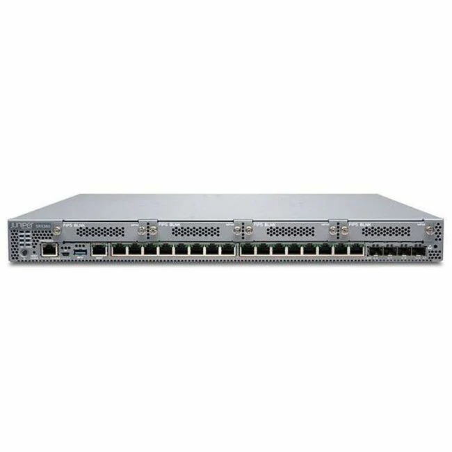 Juniper SRX380 Network Security/Firewall Appliance - Intrusion Prevention - 20 Port - 10/100/1000Base-T, 10GBase-T, 10GBase-X - 10 Gigabit Ethernet - 2.44 GB/s Firewall Throughput - MD5, SHA-1, SHA-128, SHA-256, SHA-384 - 16 x RJ-45 - 4 Total Expansion Sl